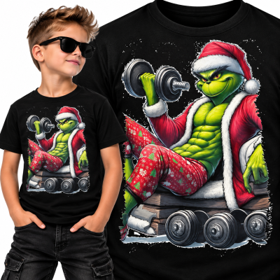 KOSZULKA DZIECIĘCA ŚWIĄTECZNA GRINCH GYM